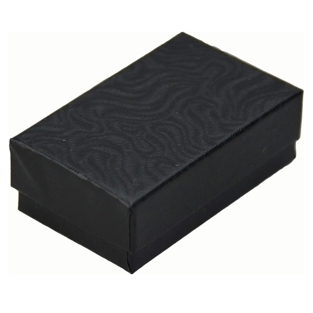 Black Swirl Cotton Filled Jewelry Gift Box